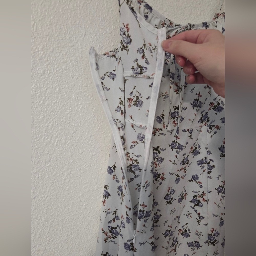 Prairie Milkmaid Floral Print Midi Summer Dress Size Medium - Picture 8 of 8